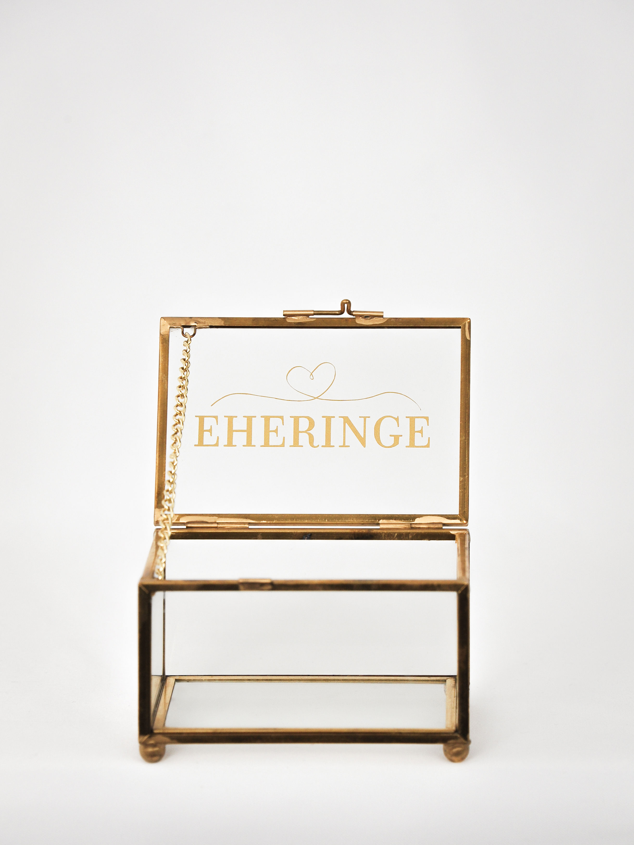 Glasbox "Eheringe" (Gold)