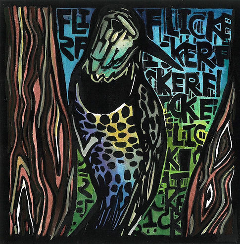 Flicker Linoleum and Watercolor 10_x10_ppld.jpg