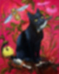 Rasputin-JaneFalkenbergblackcat-cat catches bird-Kitsch art.jpg