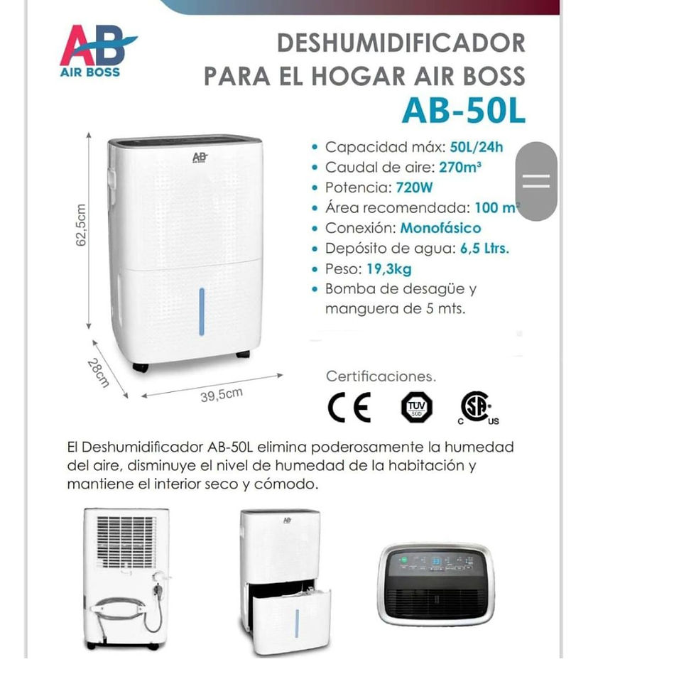 Miniatura: Deshumificador Air Boss Ab- 50 Litros X Dia Silencioso Blanco