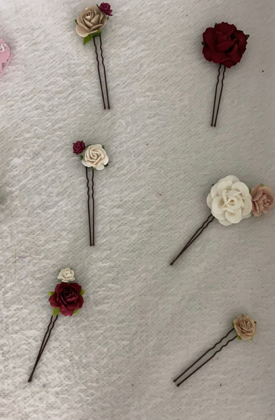 Thumbnail: Burgundy, Nude & White Hair Pins