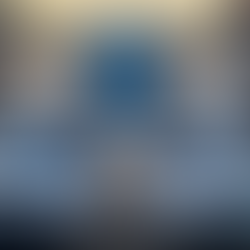 Wood walls and backlit sign inside the bus