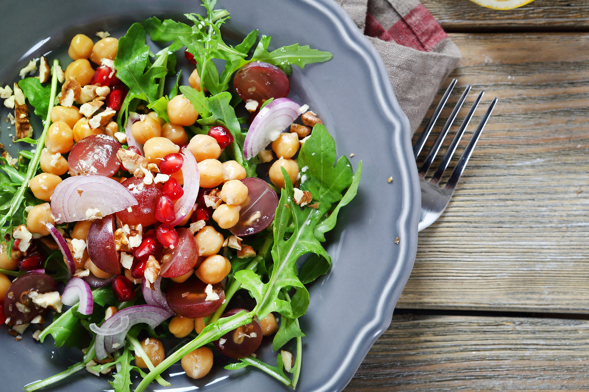 Salada de grão de bico