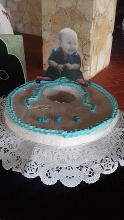 pastel babero bautizo
