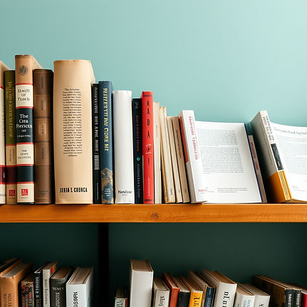 show books, journal articles, papers on a shelf.jpg