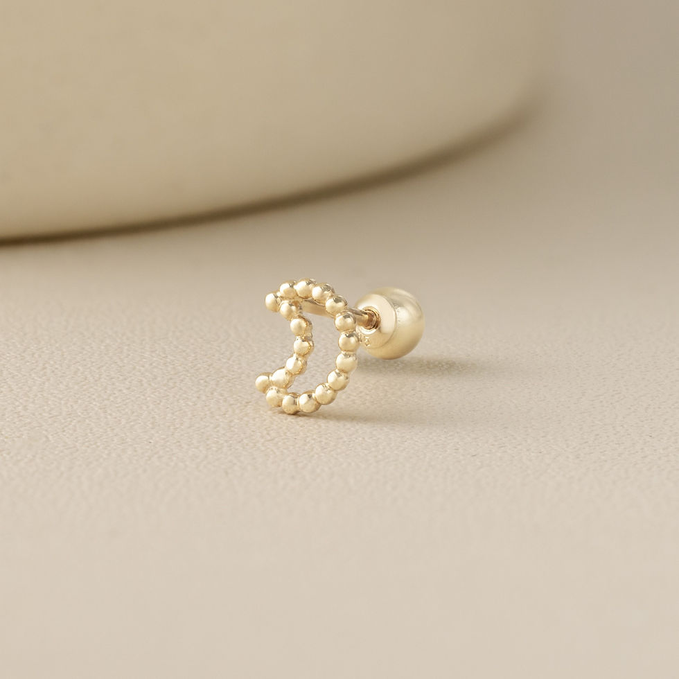 Thumbnail: 14K (58.5%) SOLID GOLD LUNA PIERCING