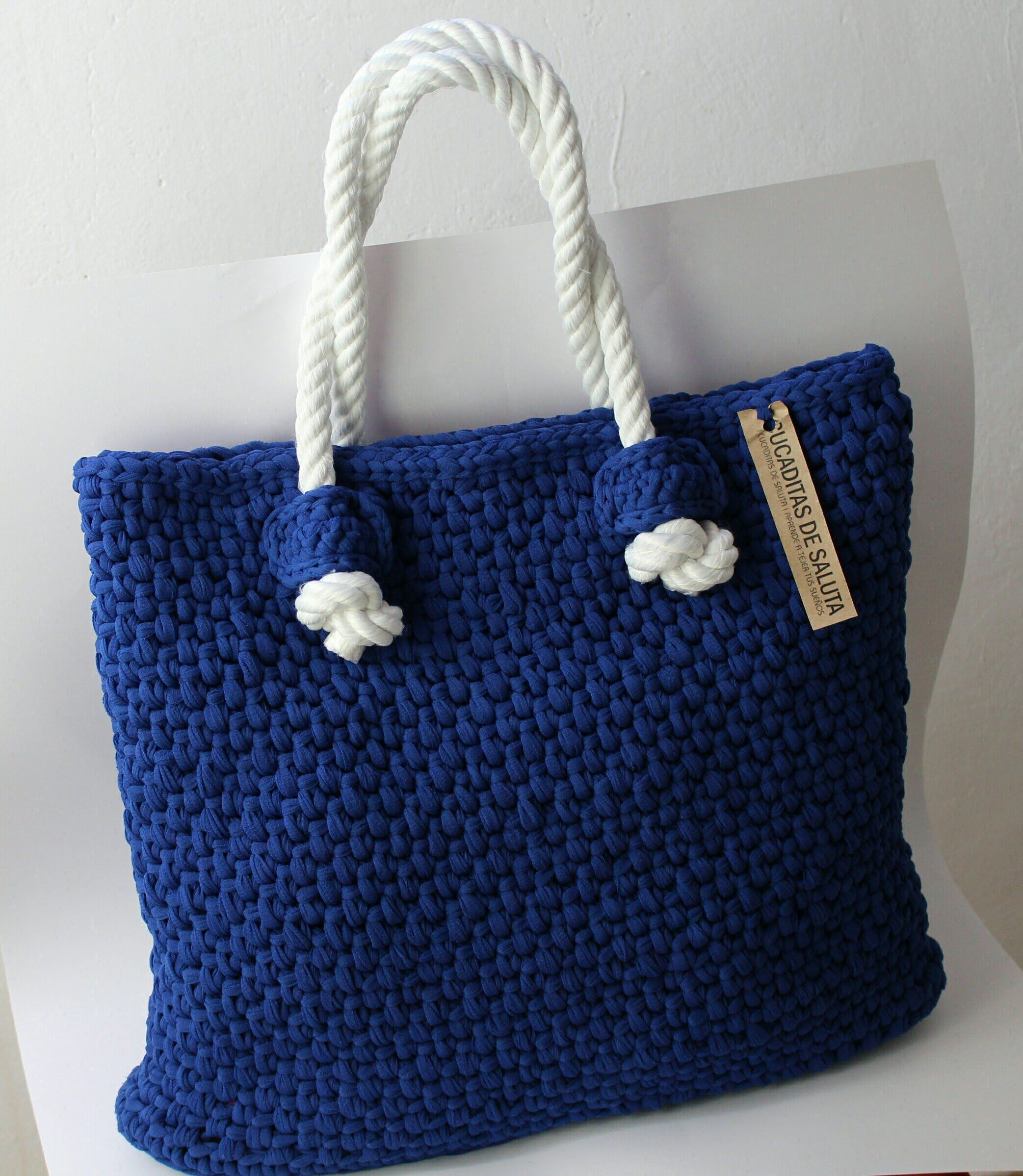 Bolso crochet azul