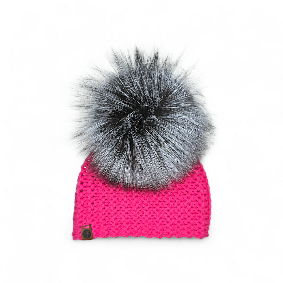 Knit Beanie Pom Bomb Fur Pom Pom