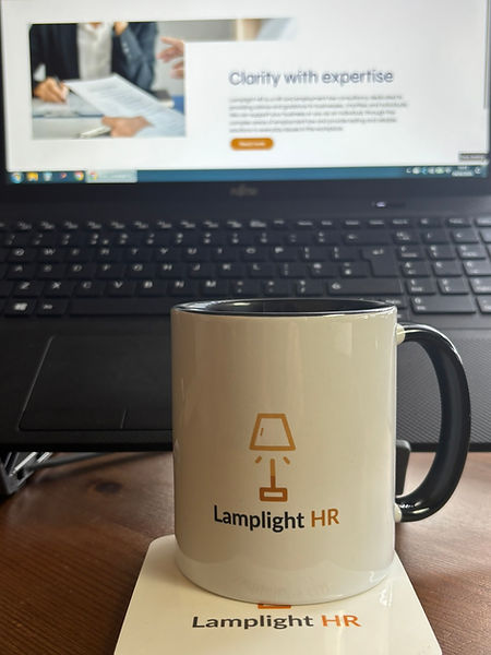Lamplight HR mug with computer