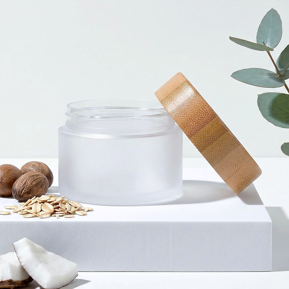 Pot en PET et Couvercle en Bambou pour crèmes cosmétiques avec Opercule de protection - Bambou Ecopack Origin