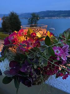 windlicht mit sommerflor
