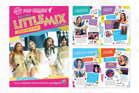 Cover and interior design for the 80-page Little Mix 2020 Special Annual, an official fan book.