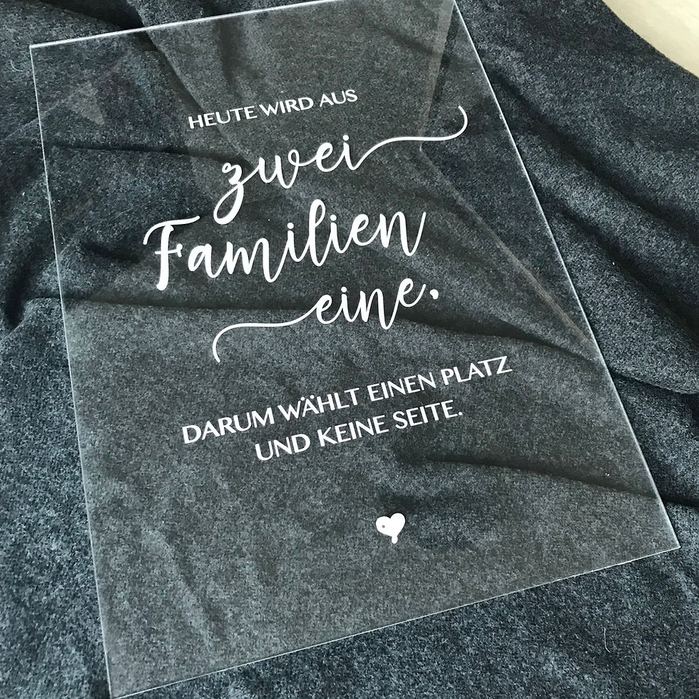 Miniature : Acrylglas Freie Trauung Sitzplan, Schild für Trauung Plexiglas, freies Sitzen