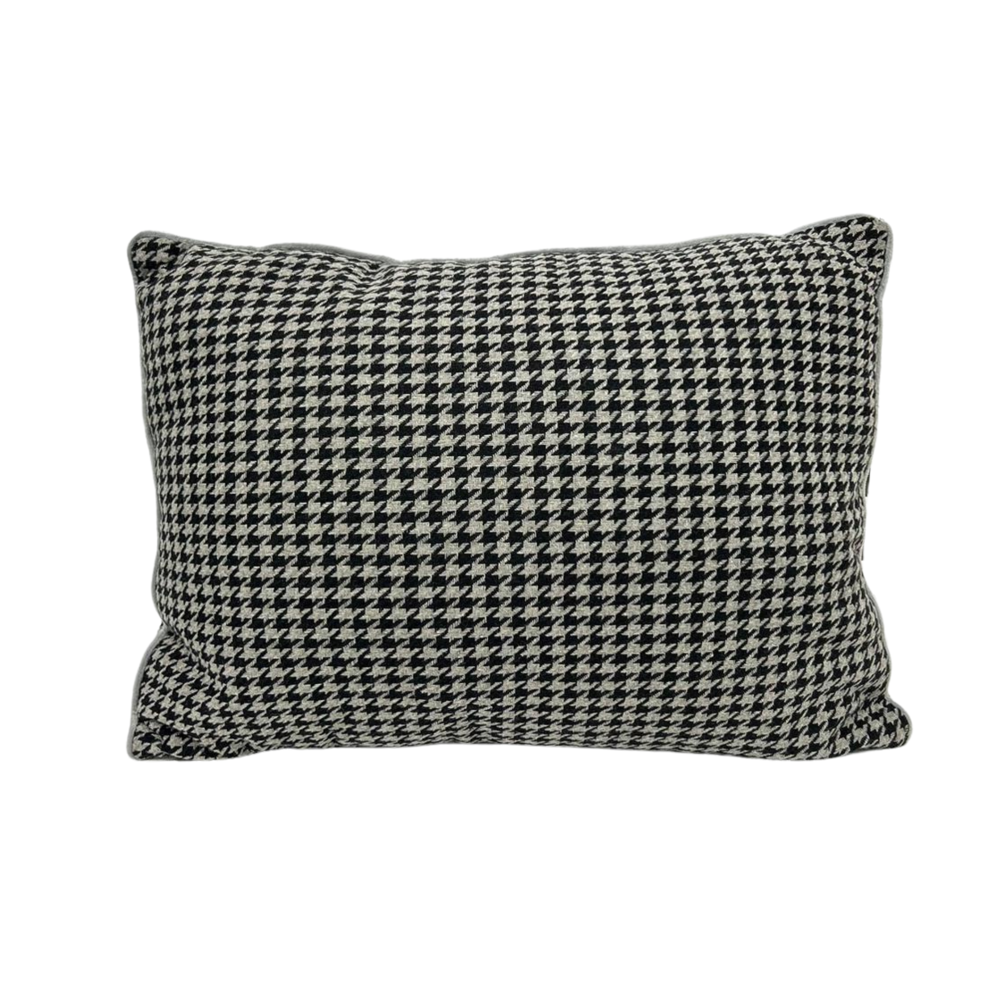 Houndstooth Black & Grey Cushion 55 x 40cm