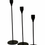 Thumbnail: Matte Black Metal Candle Stick Holder Set Of 3
