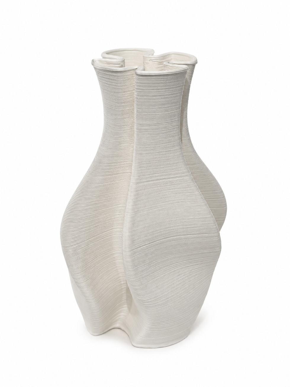 Thumbnail: Rippled 3D Bottled White Vase Large