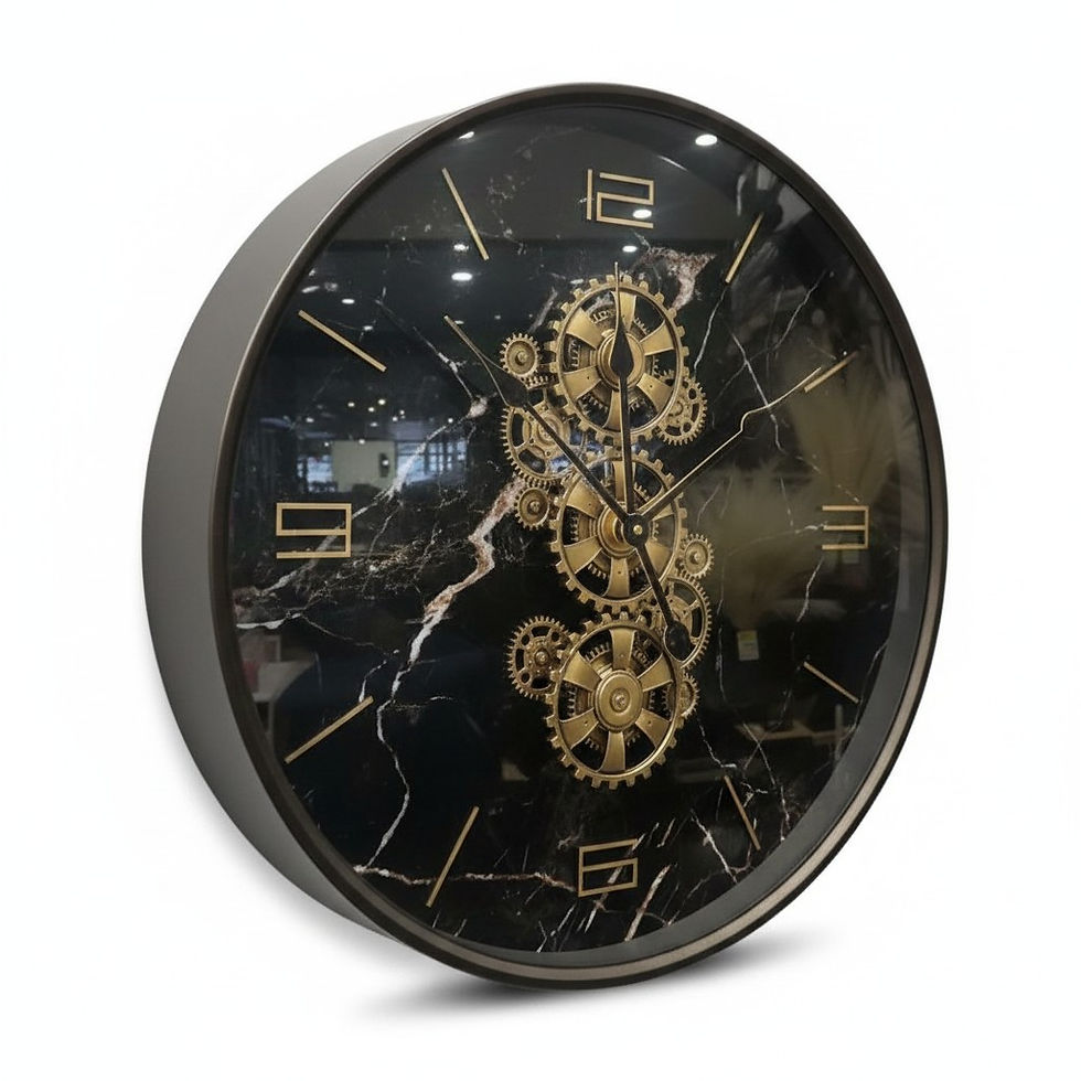 Thumbnail: Black and Gold Marble/Numeric Wall Clock 60cm