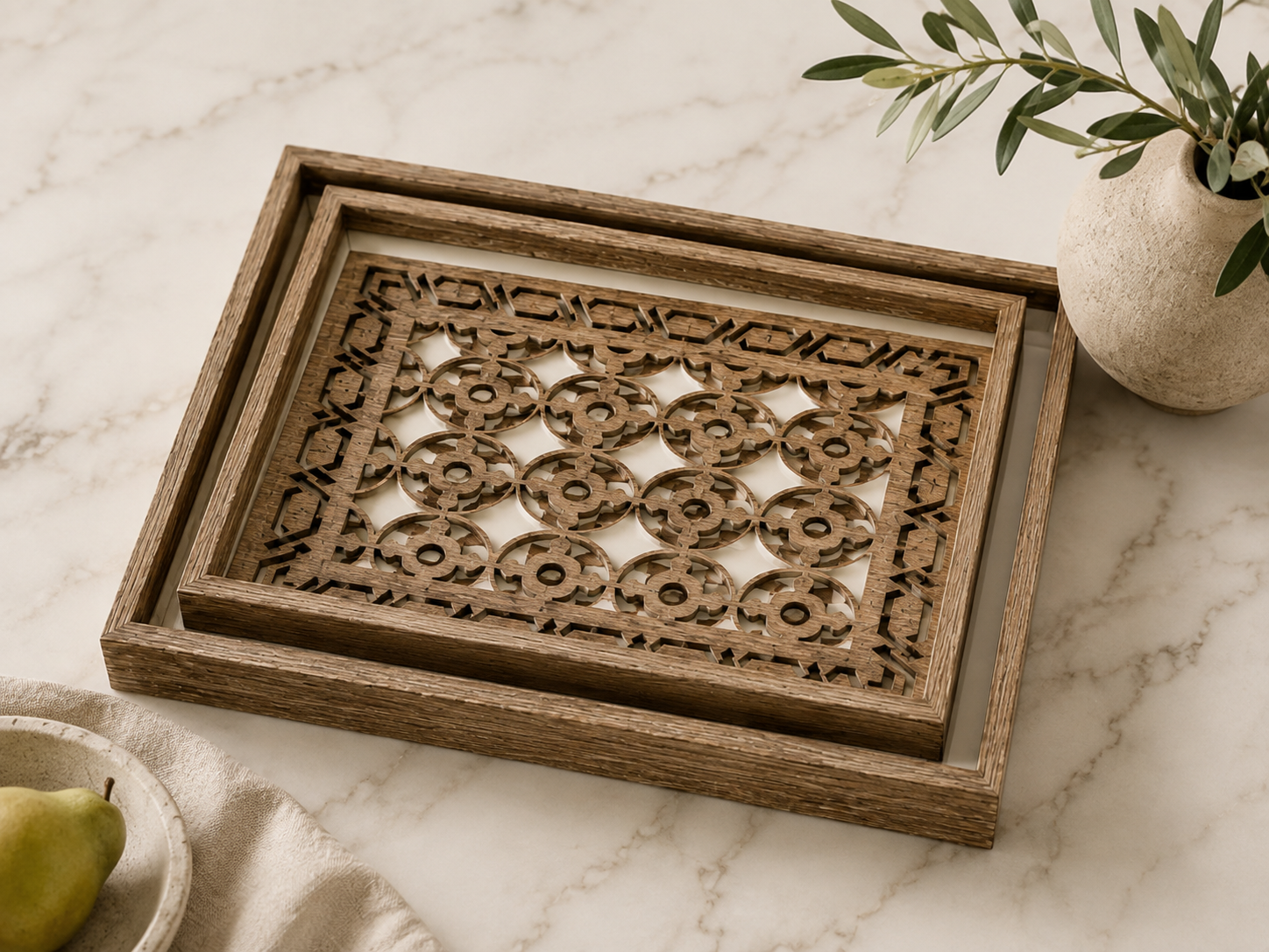 Sorrento Lattice Tray Set of 2