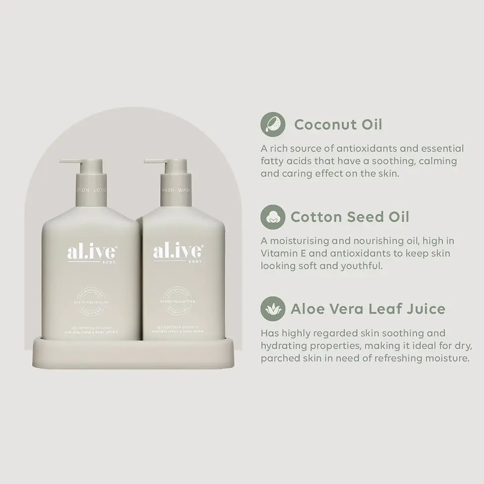 Thumbnail: Al.ive Body Wash & Lotion Duo + Tray - Sea Cotton & Coconut