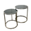 Thumbnail: Silver Metal Black Glass Side Tables Set of 2