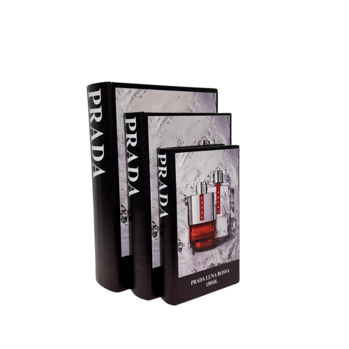 Prada Luxury Designer Book Box - Set of 3 - Black & White | Gift it