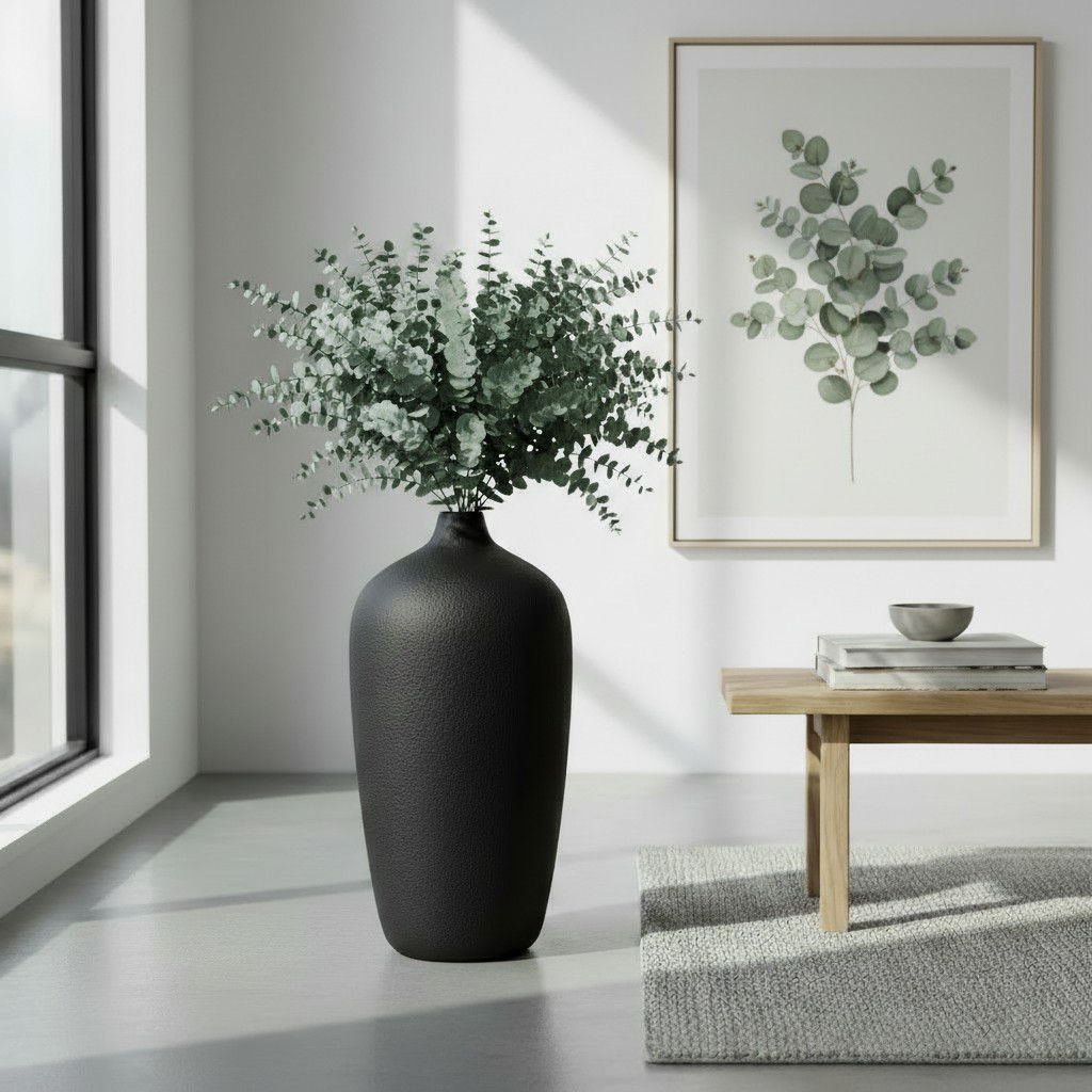 Marly Black Floor Vase/Pot Medium