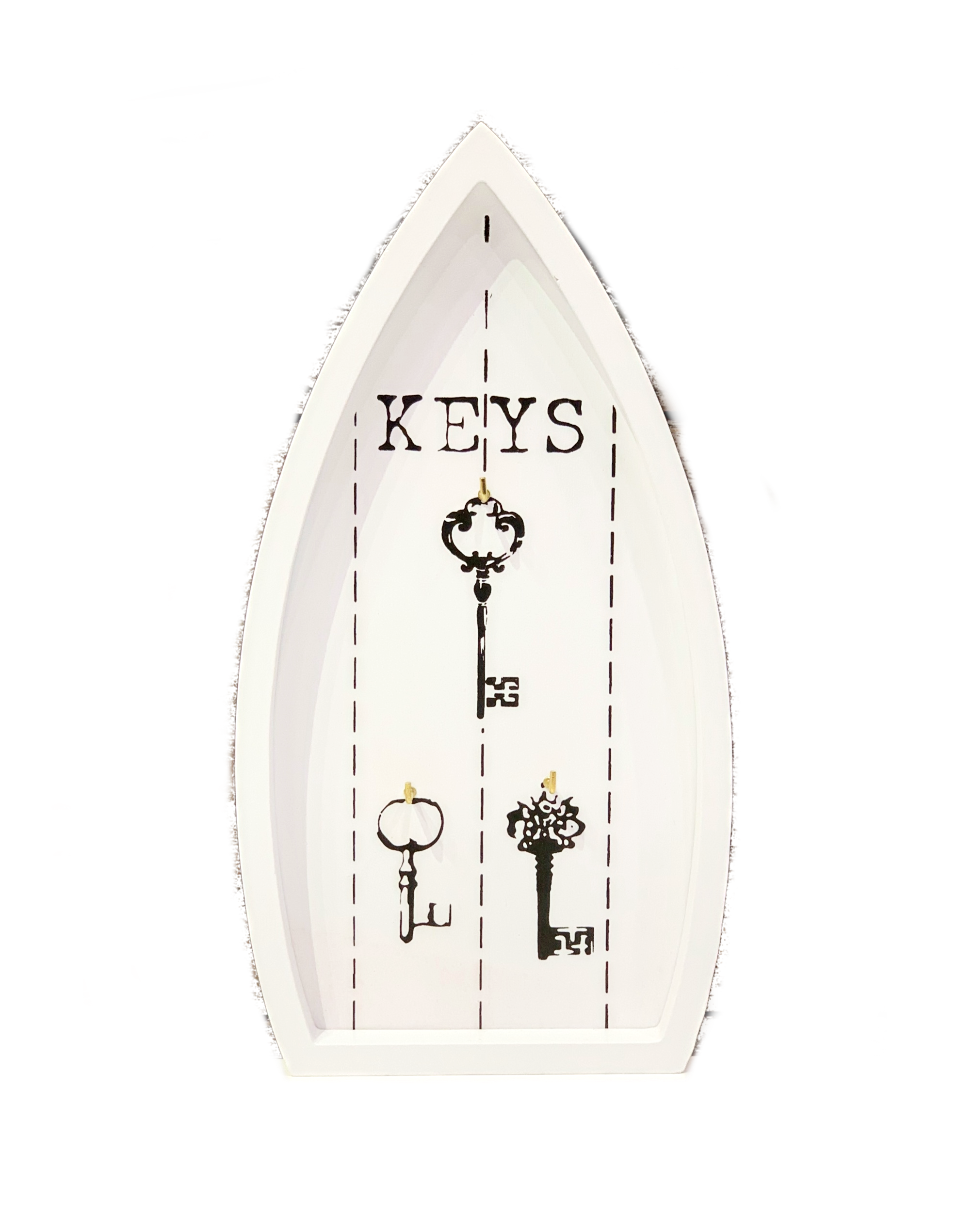 White Timber Key Ring Holder