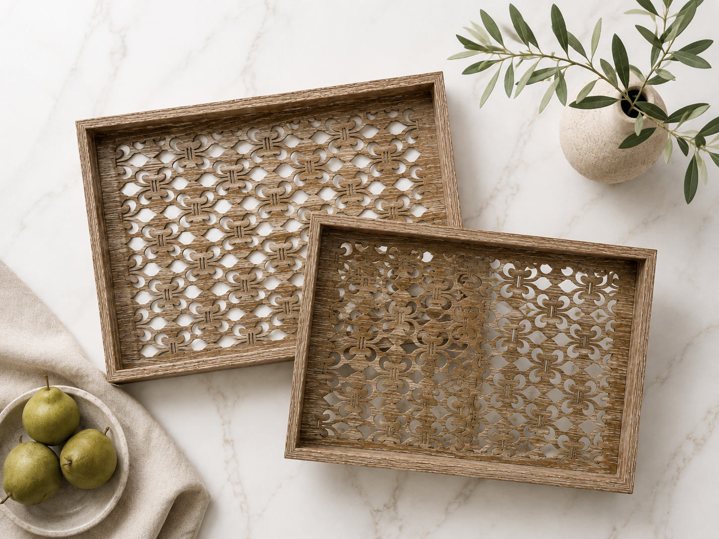 Aurelia Glass Tray Set of 2