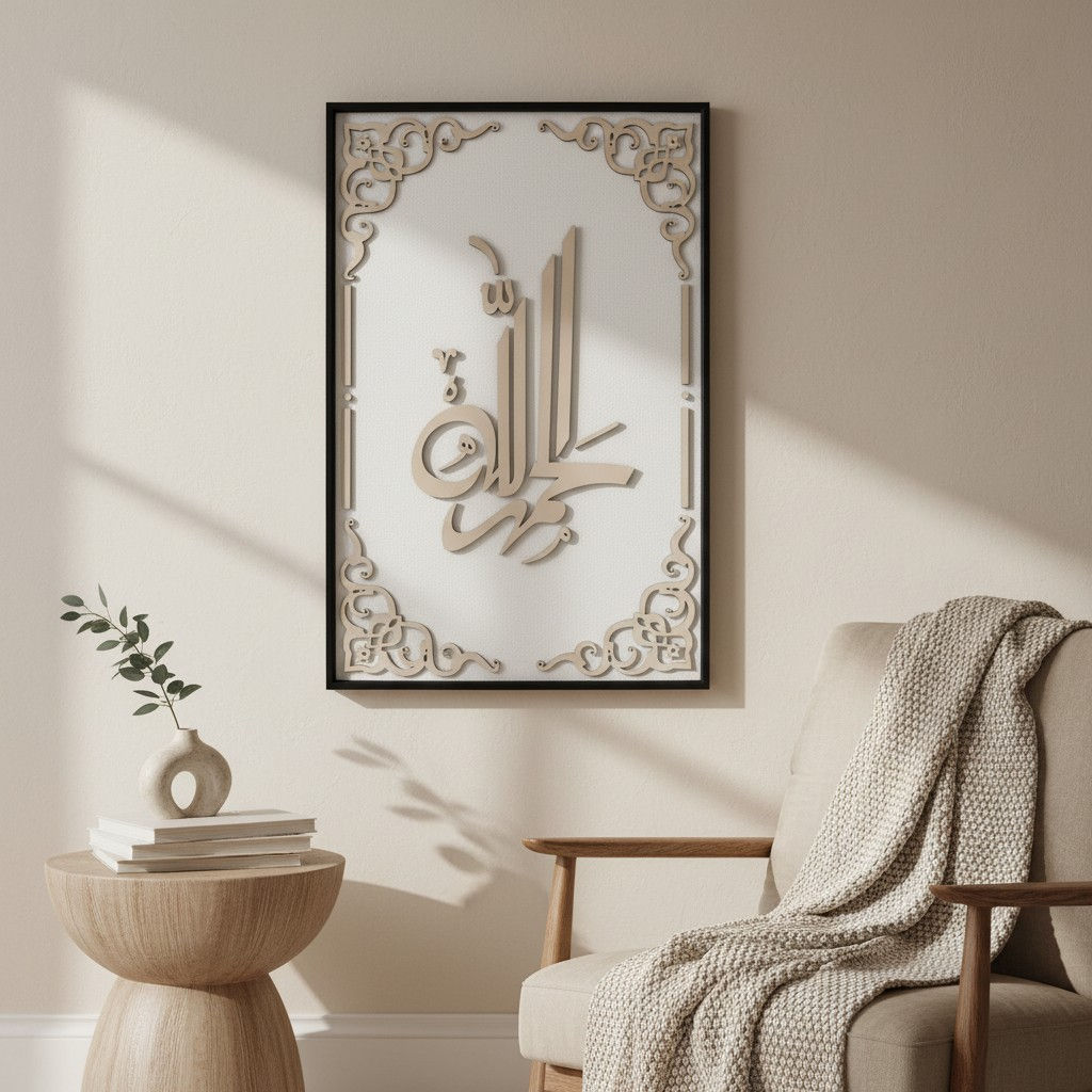 "Alhamdulilah" Calligraphy 3D Islamic Canvas