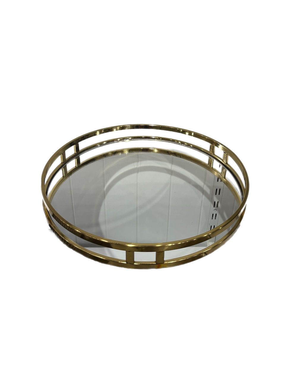 Round Plain Italian Gold Mirrored Tray Small