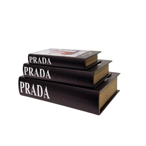 Prada Luxury Designer Book Box - Set of 3 - Black & White | Gift it