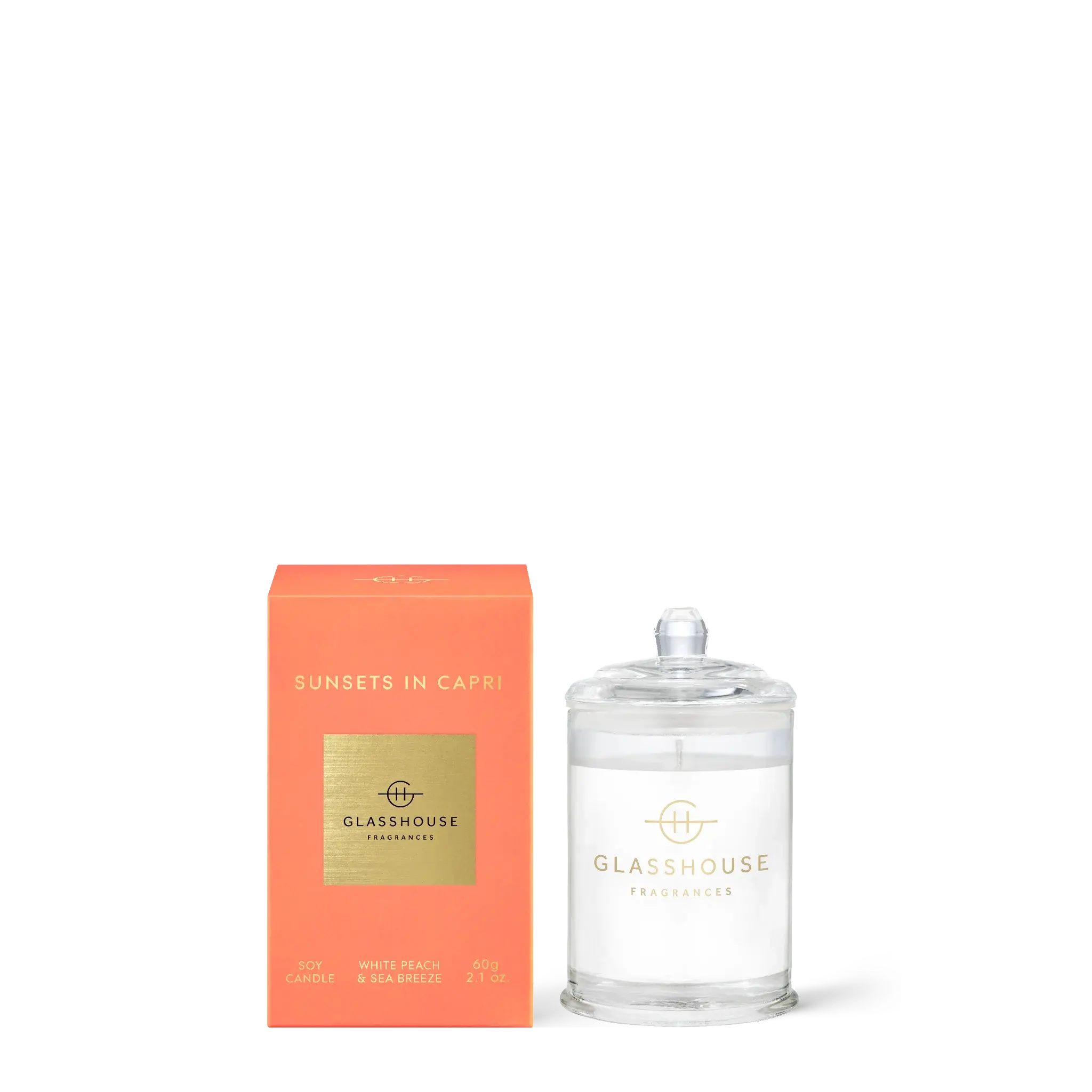 Glasshouse Fragrances SUNSET IN CAPRI 60g Soy Candle