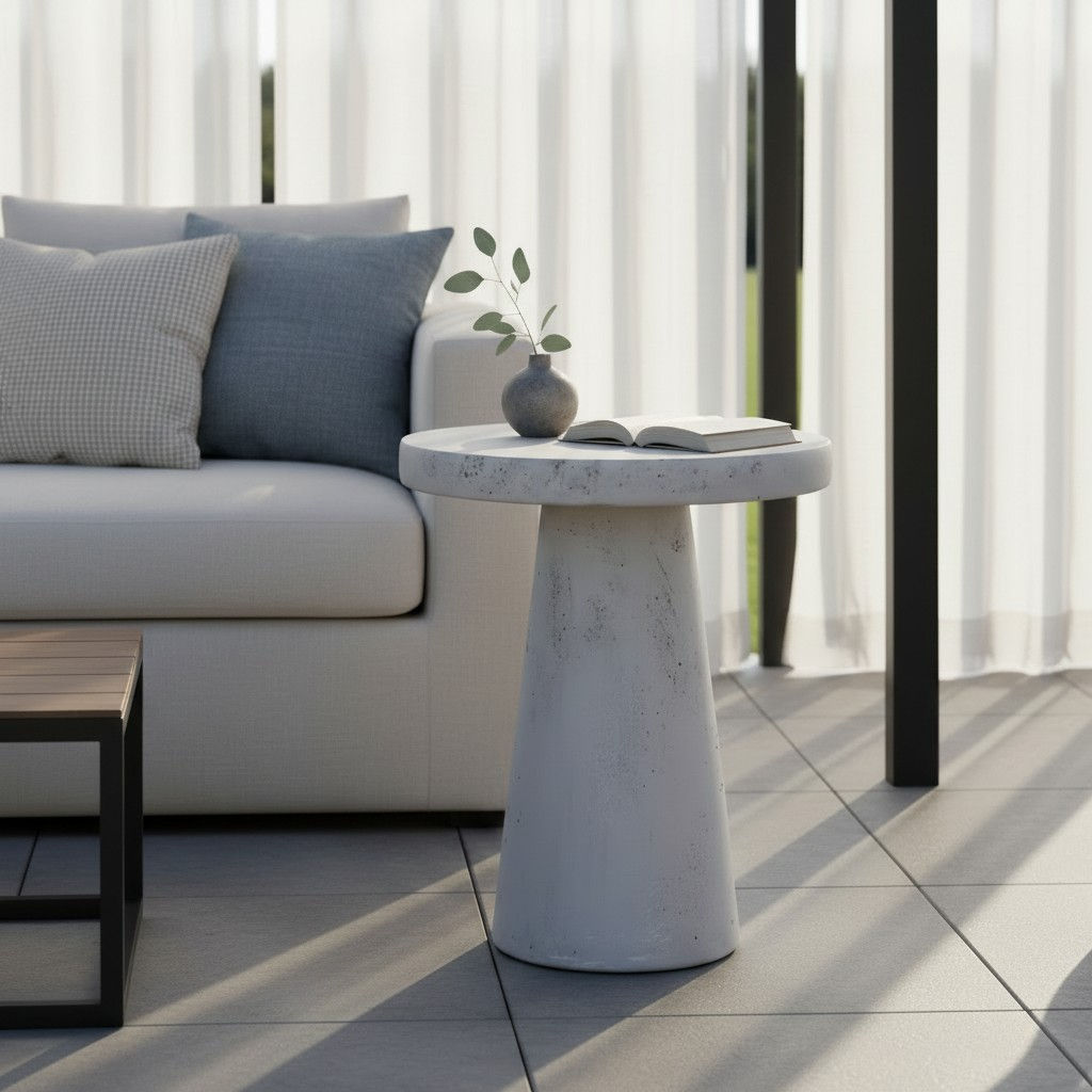 Powdered Stone Straight Side Table