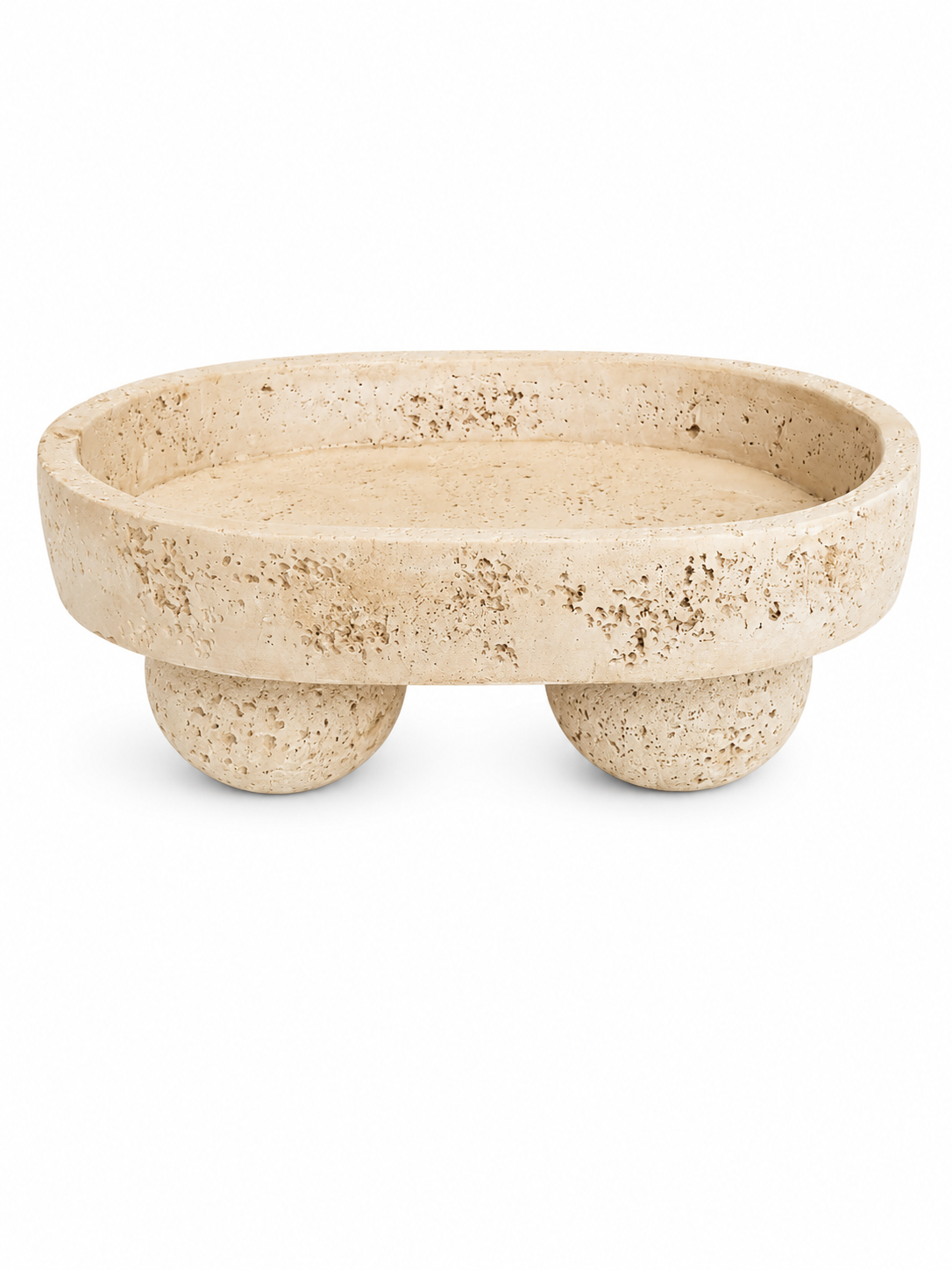 Travertine Effect Stone Oval Tray