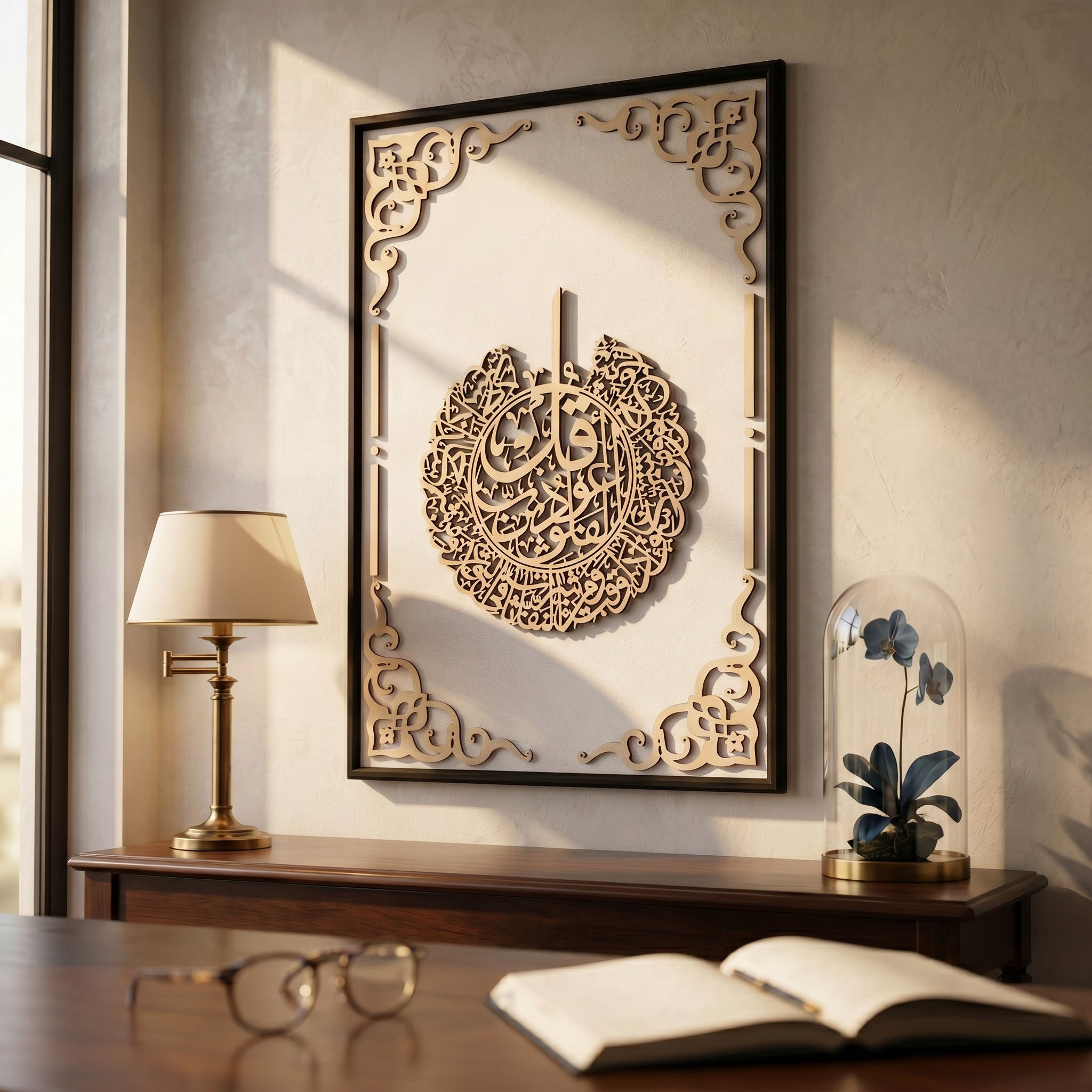 "Surat Al-Falak" Calligraphy 3D Islamic Canvas