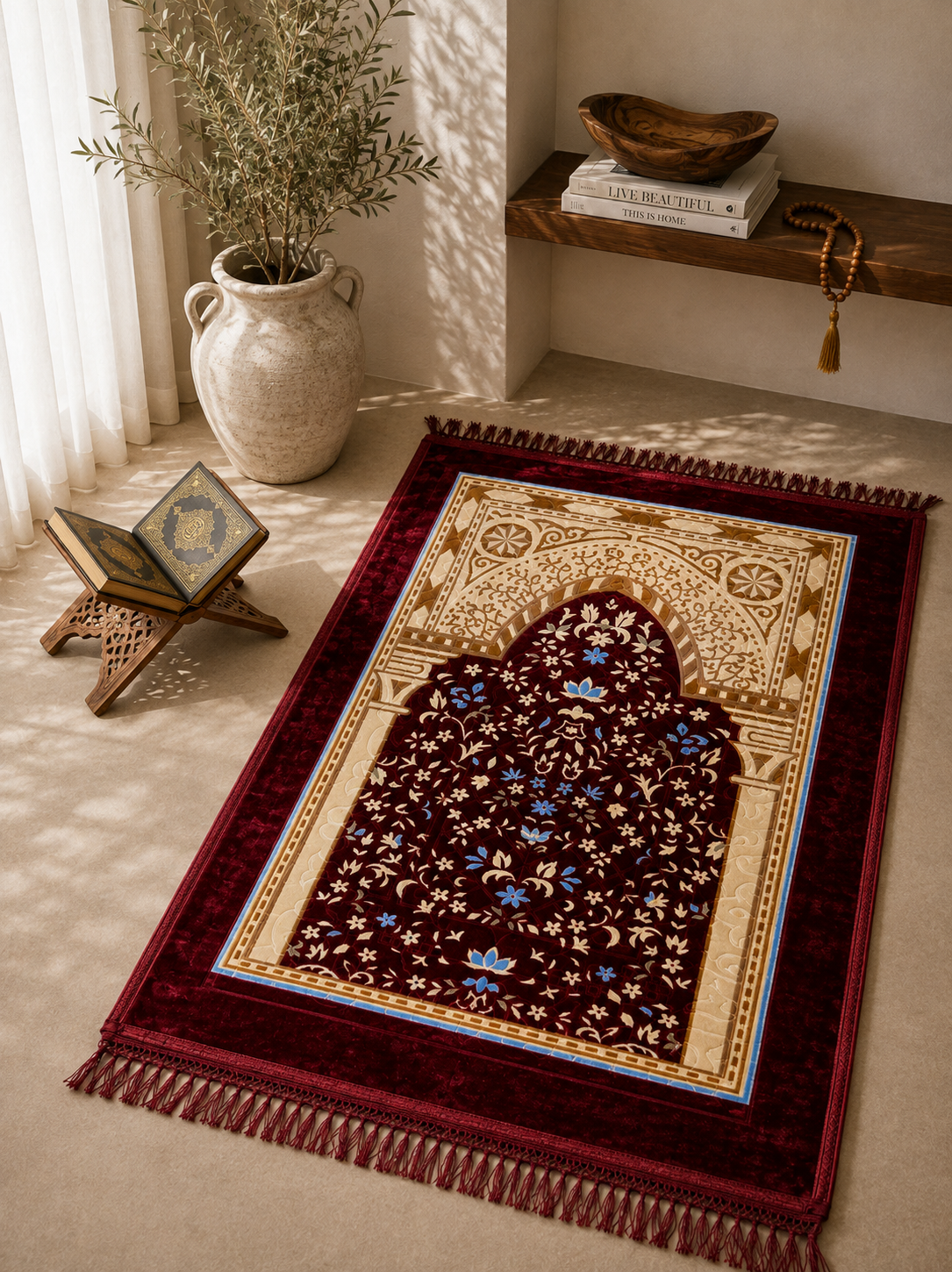 Red Art Prayer Mat