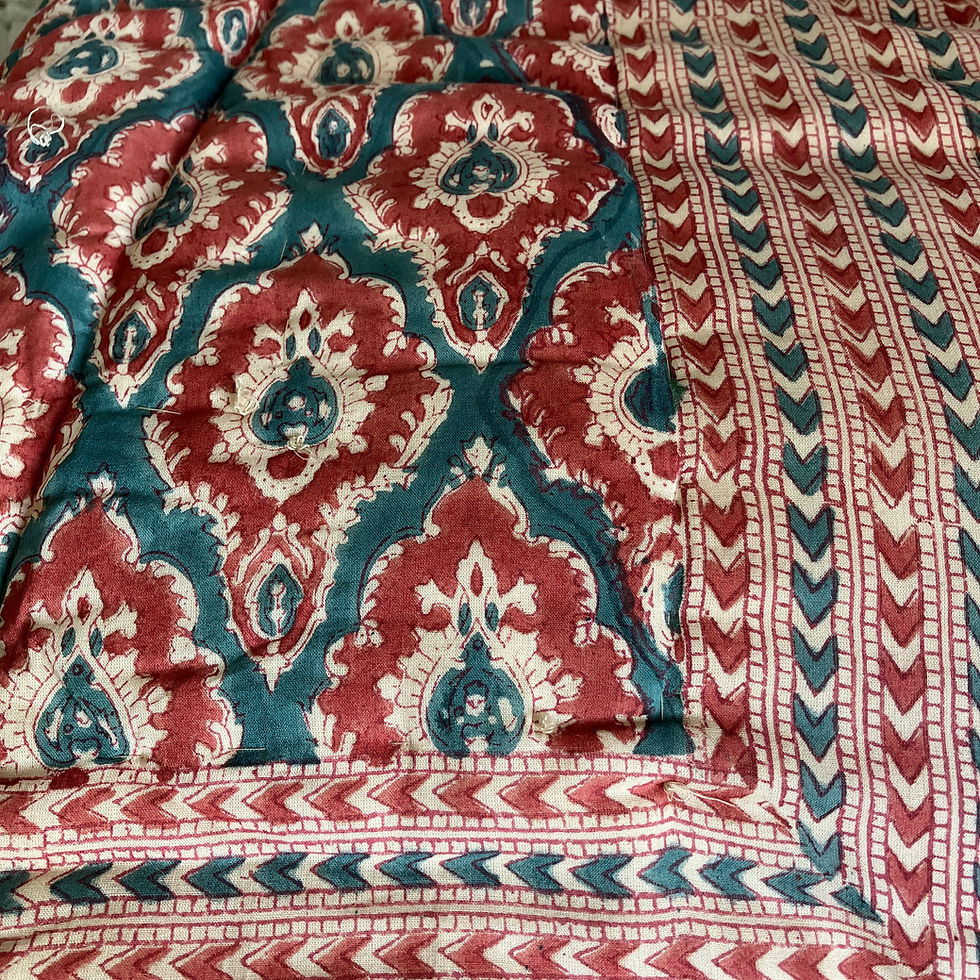 Thumbnail: Premium Block Printed Indian Quilt - Old Rose