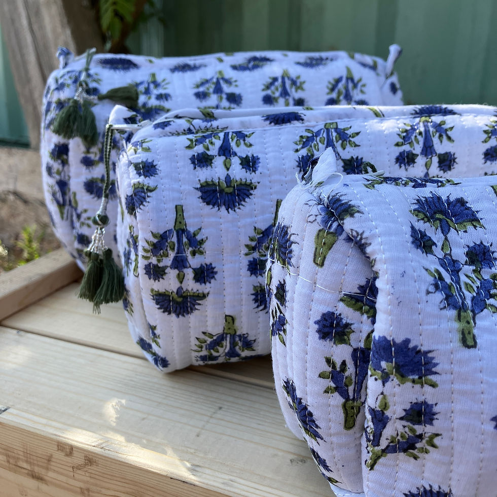 Thumbnail: Wash-bag/ Travel Pouch - Cornflower