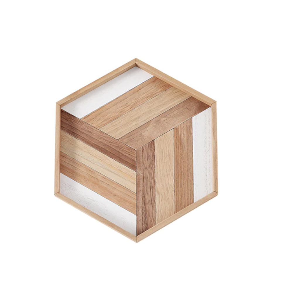 Miniatura: Bandeja hexagonal de madera