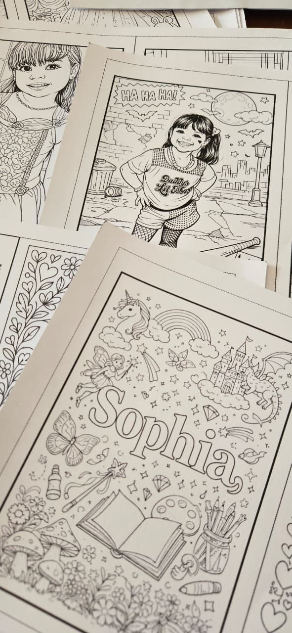 livro personalizado de colorir infantil