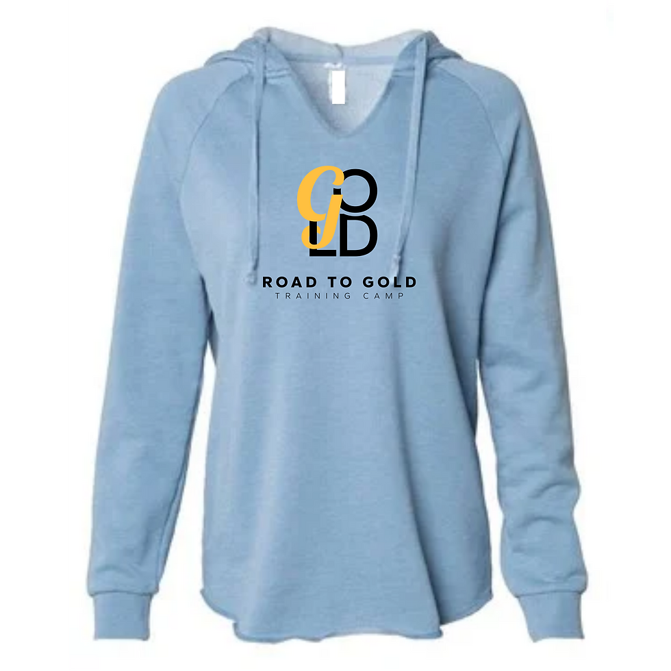 R2G Ladies Long Hoodie Front Full Misty Blue