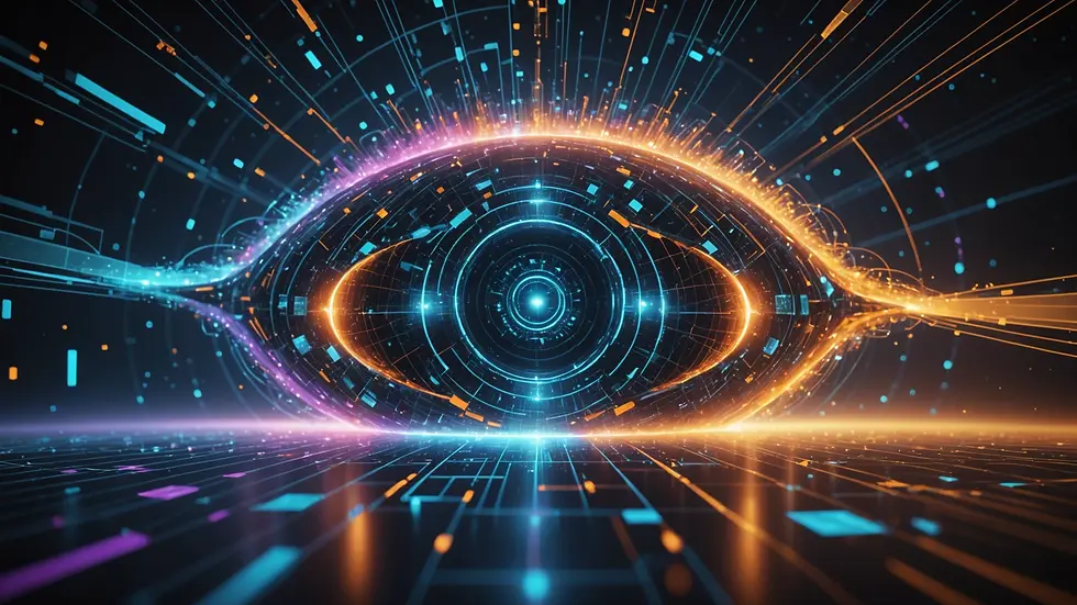 Eye-level view of data visualization representing combined AI solutions