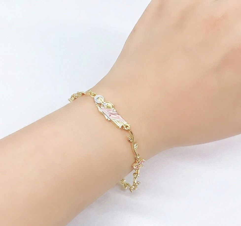 Bracelet Enamel Art St. Jude – Snake Chain & Rhinestone