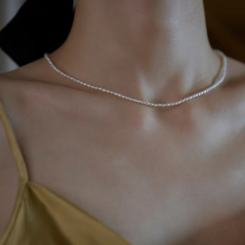 Collier Perles d'Eau Douce Grains de Riz
