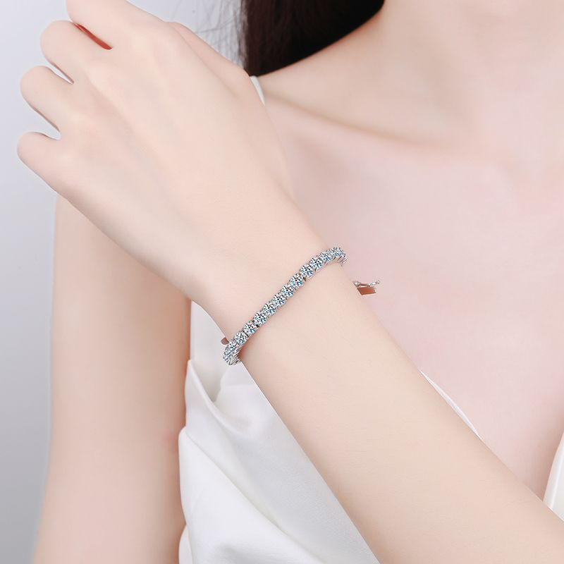 Bracelet Rivière Éternité – Argent 925 & Moissanite Éclatante