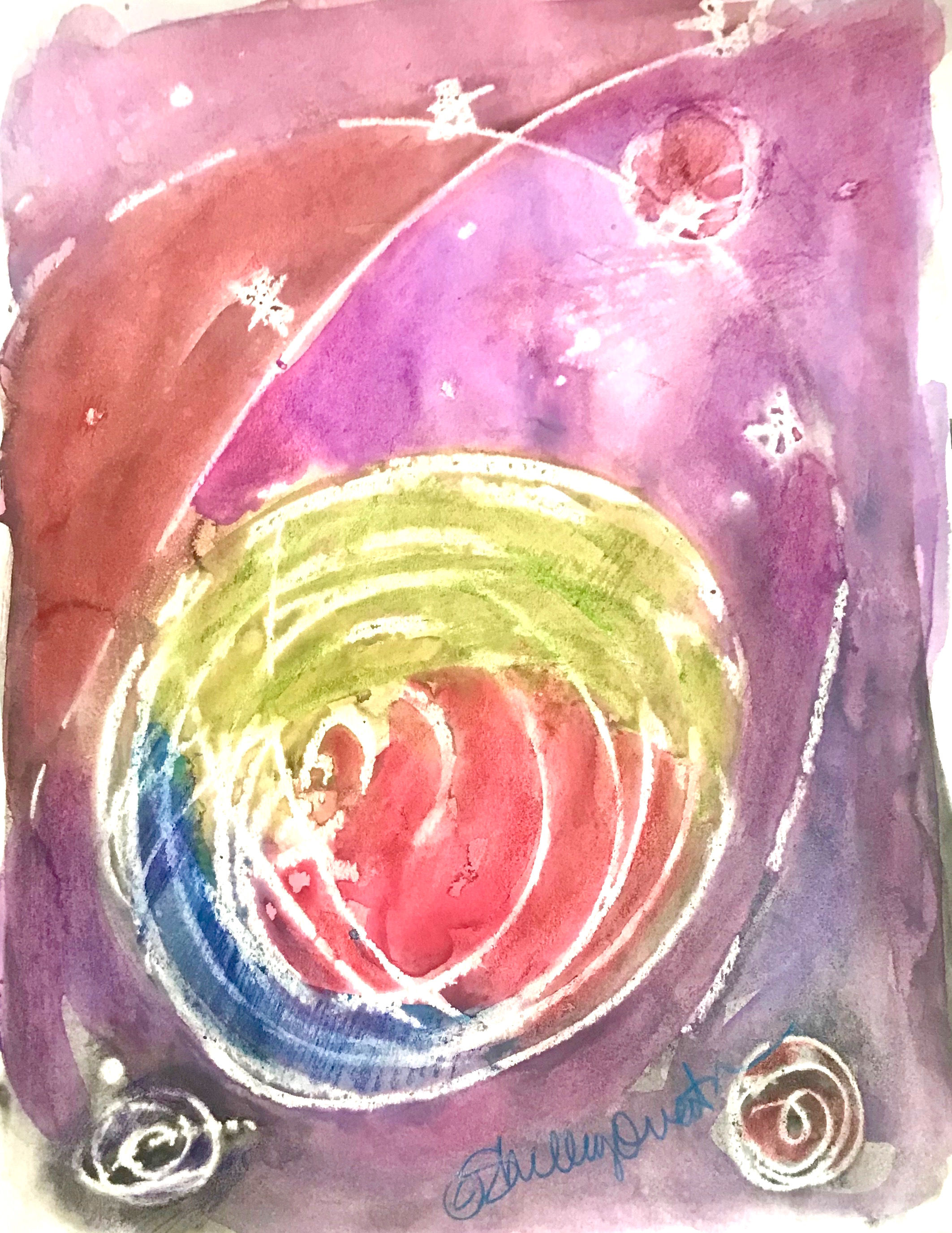 Planets in Space Abstract Print