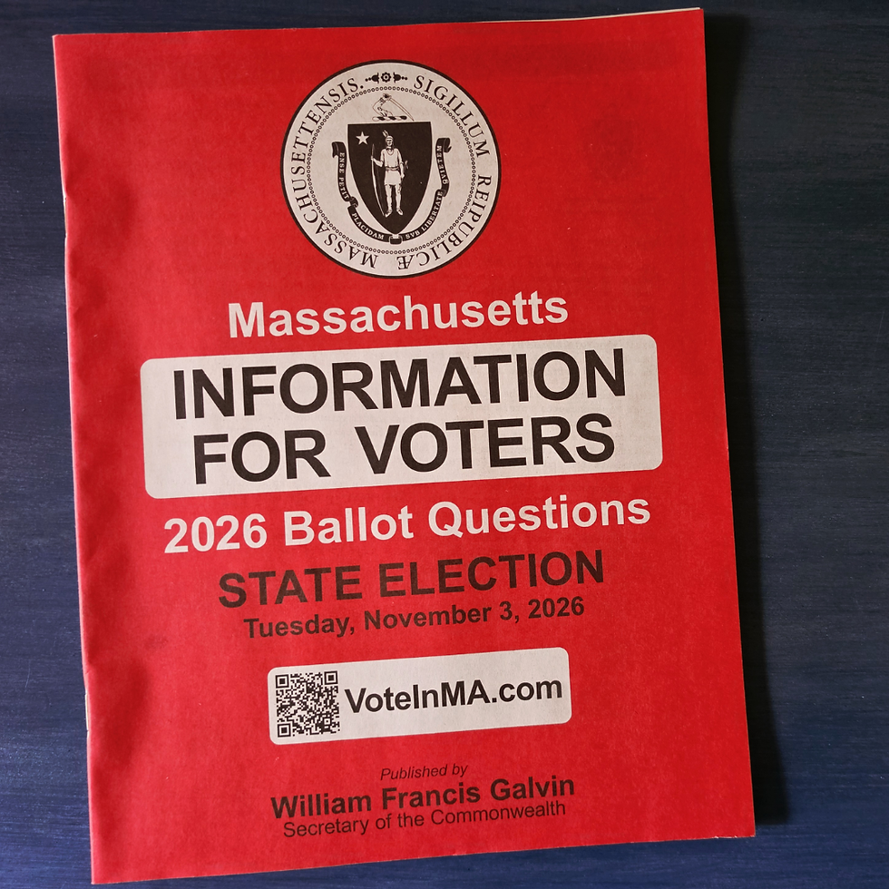 A photo of the "Red Book" of information for voters about the 2026 ballot questions on the ballot of the Tuesday, Nov. 3 state election.