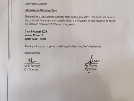 Grade 12 Life Sciences Saturday Classes