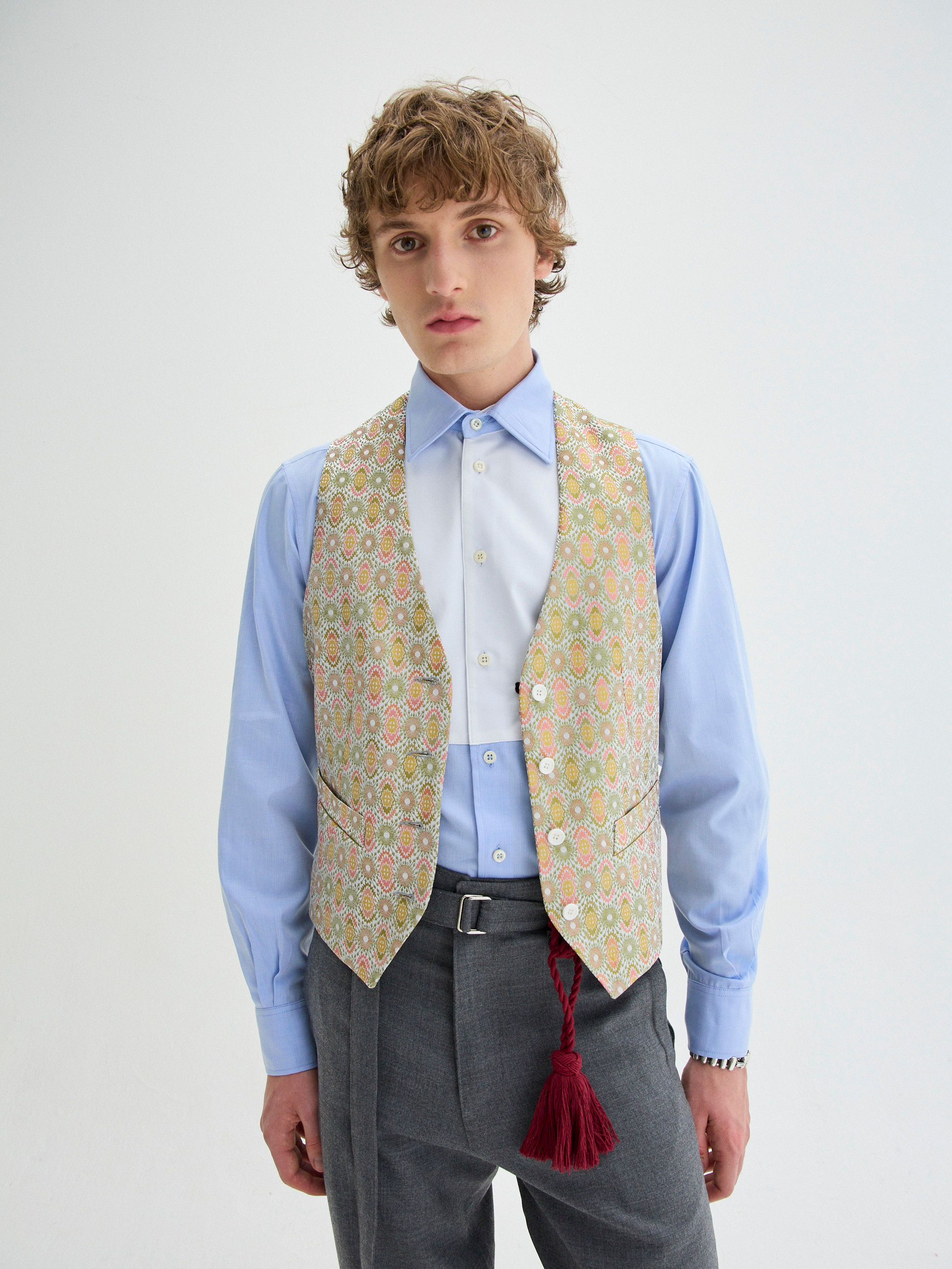 Chaleco Brocato Plata