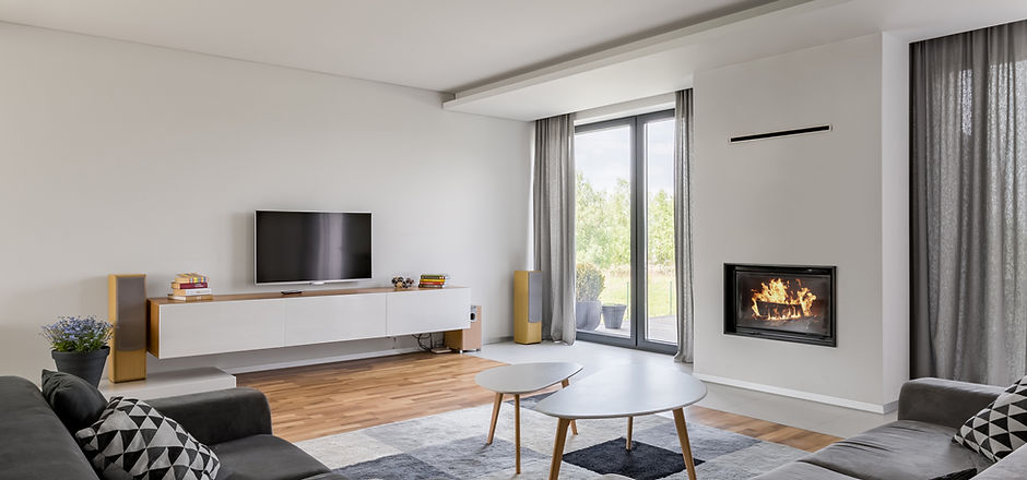 White and Grey Living Room